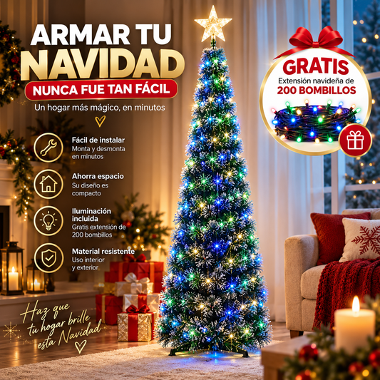 🎄🔥¡¡¡PREVENTA!!! Deslumbra esta Navidad Árbol Plegable PUNTA BLANCA  🎁 PROMOCION X TIEMPO ⏰LIMITADO GRATIS EXTENSION DE 200 BOMBILLOS 🎁