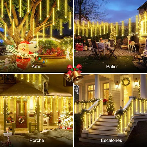 🪄 Luces LED Lluvia de Meteoros x8 Tubos – Decoración Festiva y Navideña 🔥PROMOCION 50% DE DESCUENTO🔥
