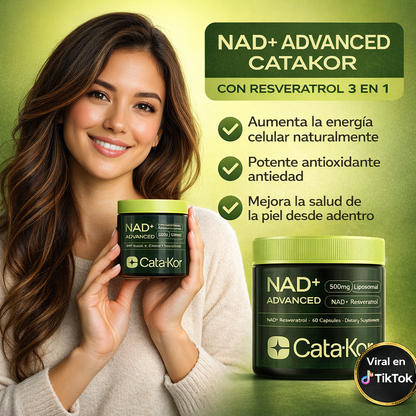 NAD+ Advanced Catakor con Resveratrol – Energía Celular y Bienestar Integral en Cápsulas Premium 🔥PROMOCION 50% DE DESCUENTO🔥