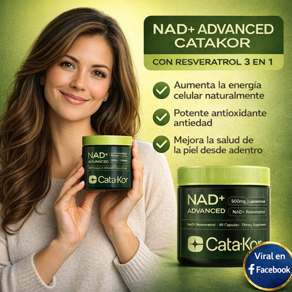 NAD+ Advanced Catakor con Resveratrol – Energía Celular y Bienestar Integral en Cápsulas Premium 🔥PROMOCION 50% DESCUENTO🔥