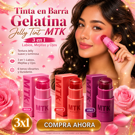🍬  Tinta PREMIUM MTK Gelatina TODODIA 3 en 1 – Labios, Mejillas y Ojos 💥 LLEVA 3 PAGA 1 – ¡APROVECHA AHORA! 💥 🎁 ¡LA PROMO QUE TODAS ESPERABAN!